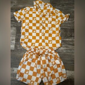 Cotton On Kids Mustard Yellow and White Checkered Set